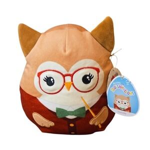 Squishmallows Jaydelle Owl‎ Plushie Stuffed Animal School Teacher NWT - 8in tall